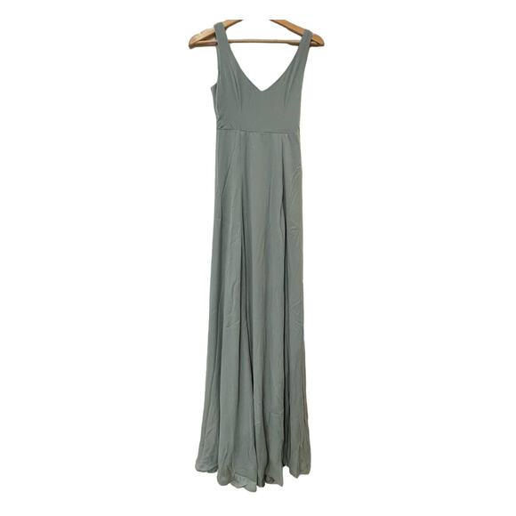 Show Me Your Mumu Womens XXS Jenn Maxi Sleeveless Dress Backless Sage Green NWT - Picture 3 of 11
